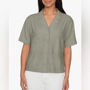 Elegant Sage Button Down Shirt for Women